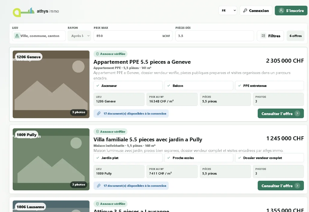 immo+ : catalogue d’annonces immobilières avec filtres et prix